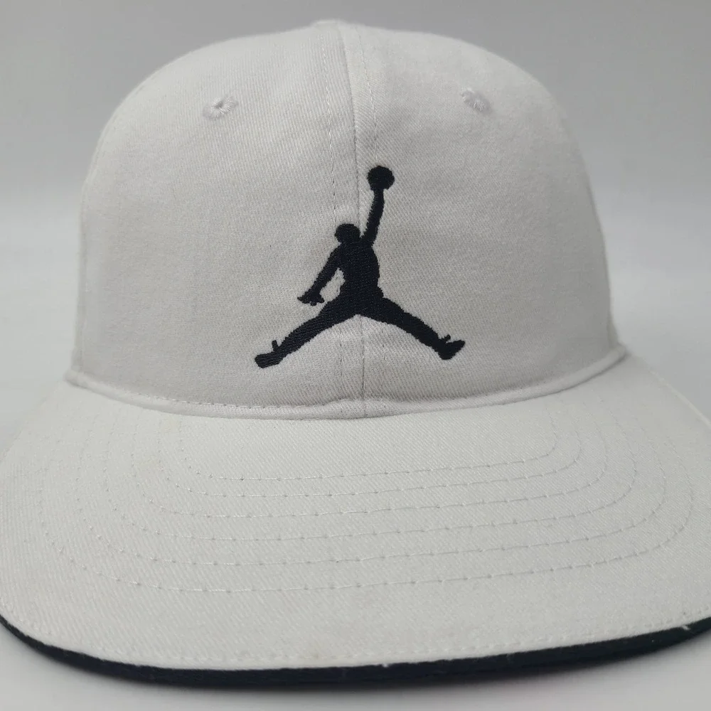 Youth Jordan Hat Snapback White Black Air Jumpman Logo Basketball‎ Casual Cotton